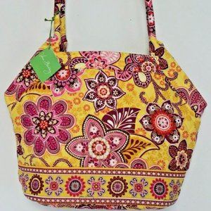Vera Bradley Bali Gold Large Angle Tote NEW
